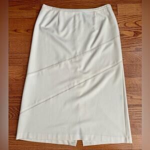NORTON MCNAUGHTON Vintage Midi Wool Blend Cream Skirt Plus Women’s Size 18P